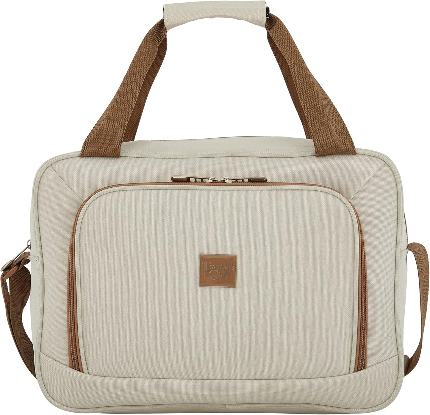 Travelers Club Midtown Hardside Luggage Travel, Vanilla, 4-Piece Set