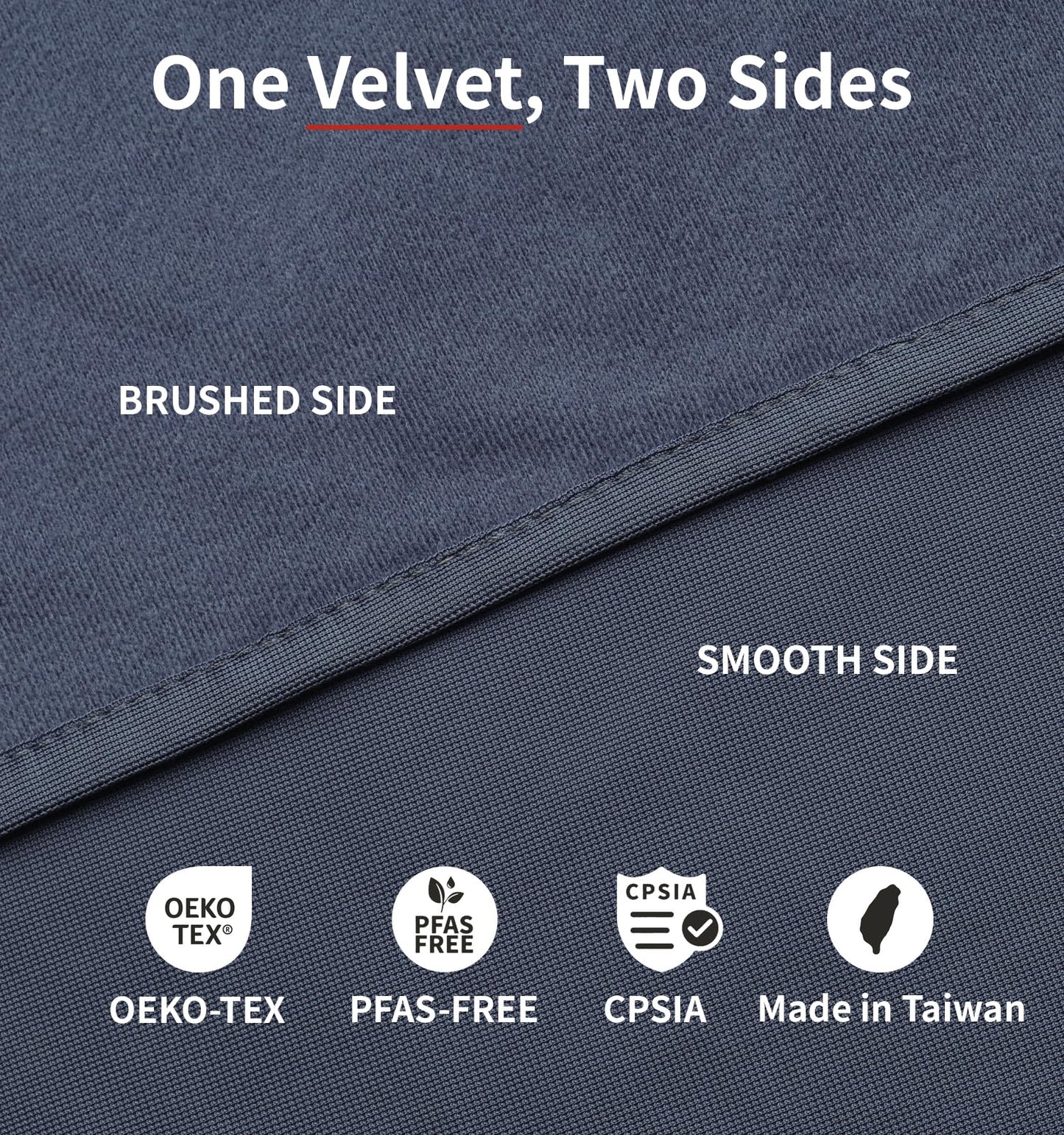 Litume Compact Travel Blanket for Airplane, Velvet, Dark Blue Gray