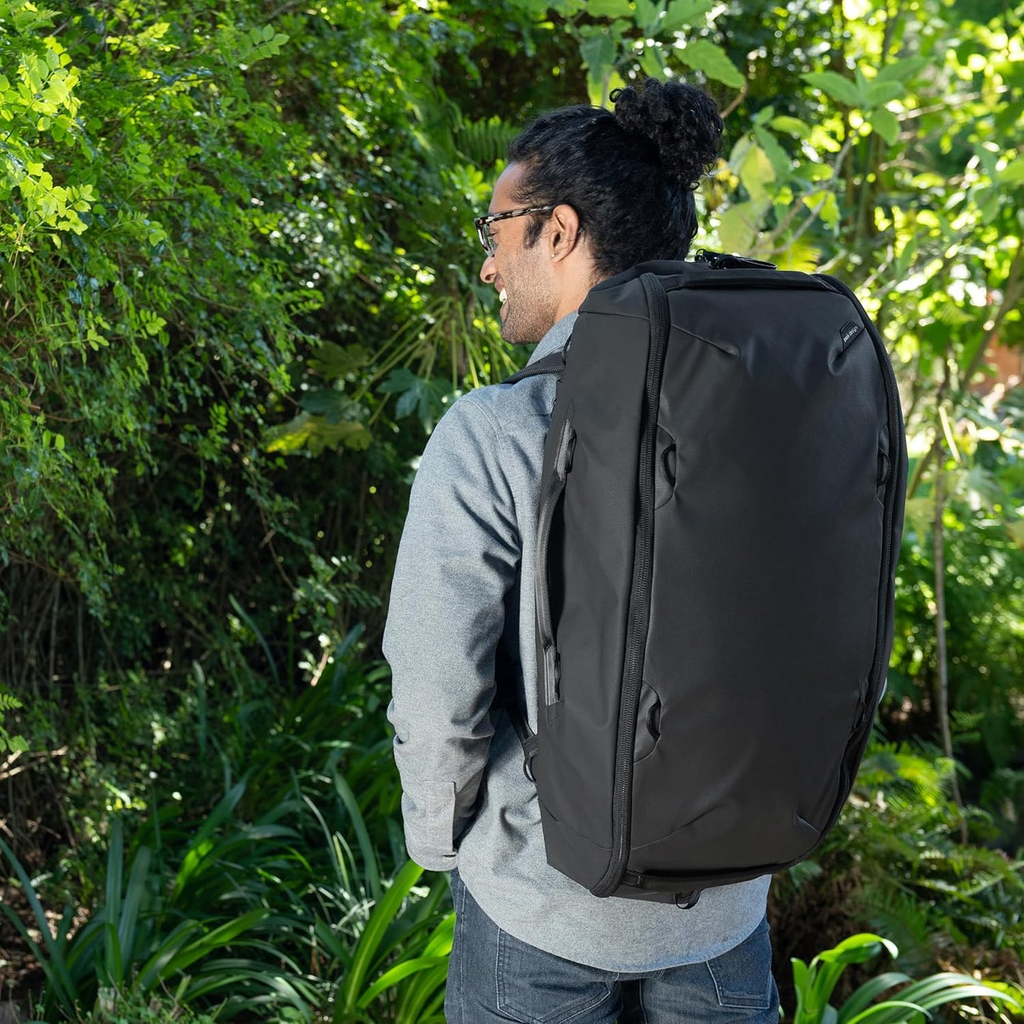 Peak Design Travel Duffelpack 45-65L, Black, Weatherproof Duffel Backpack, Expandable Design