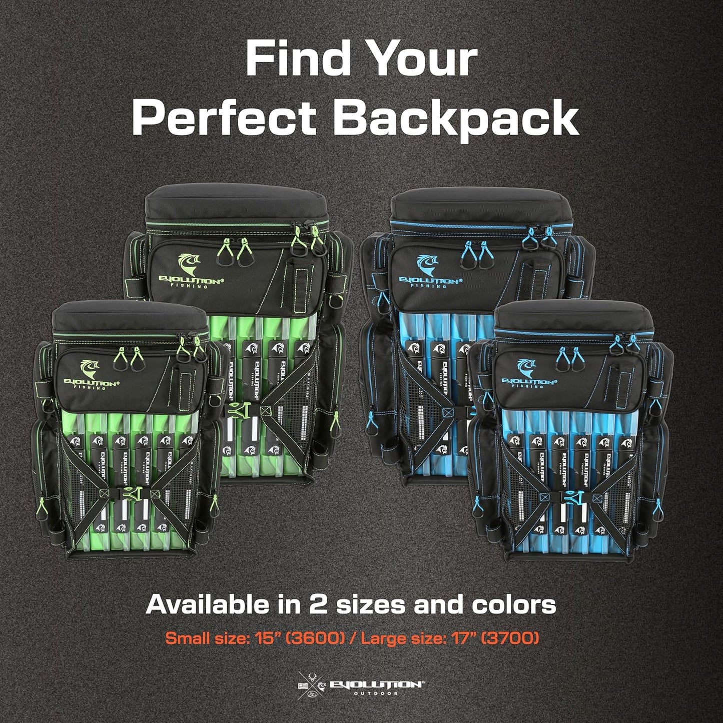 Evolution Fishing Drift Series Tackle Backpack – 3600, Outdoor Rucksack w/ 6 Fishing Tackle Trays, Heavy Duty