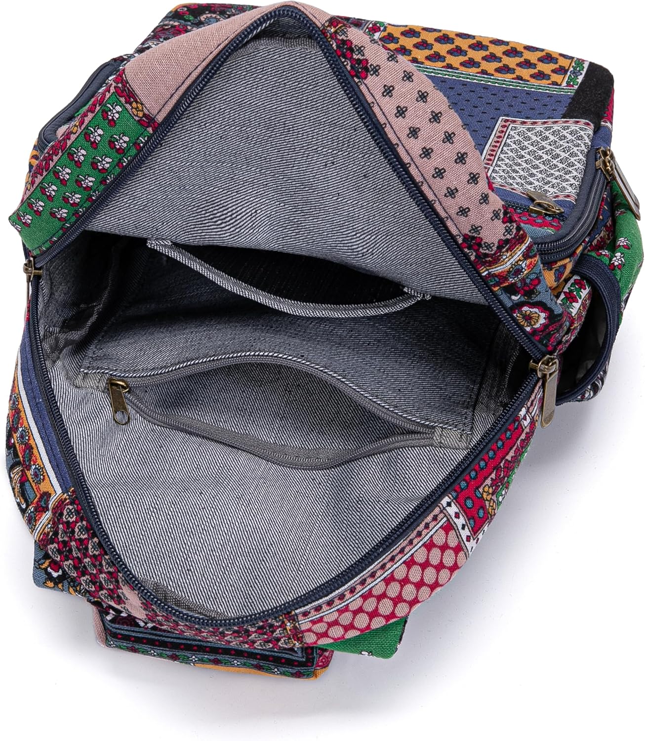 Coton Pose Women sling bag Elephant canvas large boho backpacks bohemian Crossbody Bag (blue)