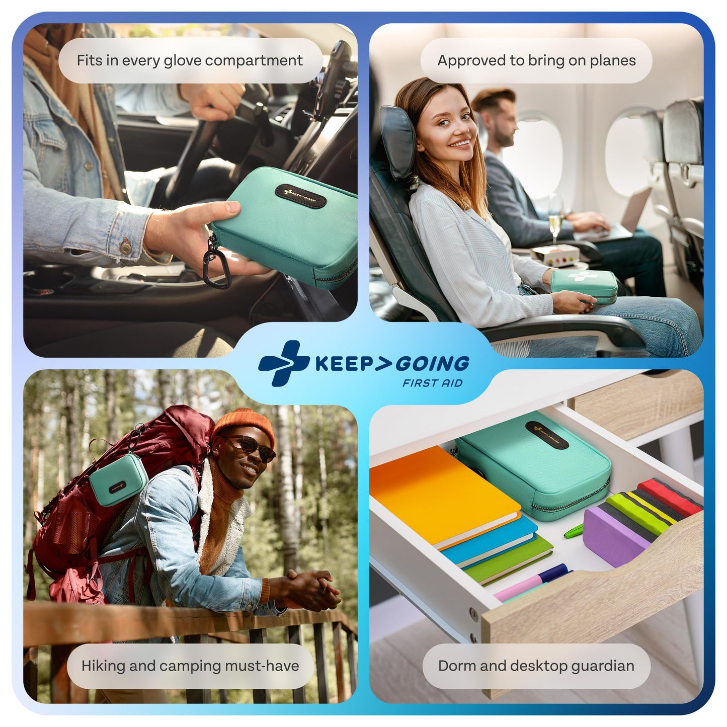 KeepGoing Travel First Aid Kit - TSA-Approved Travel Size