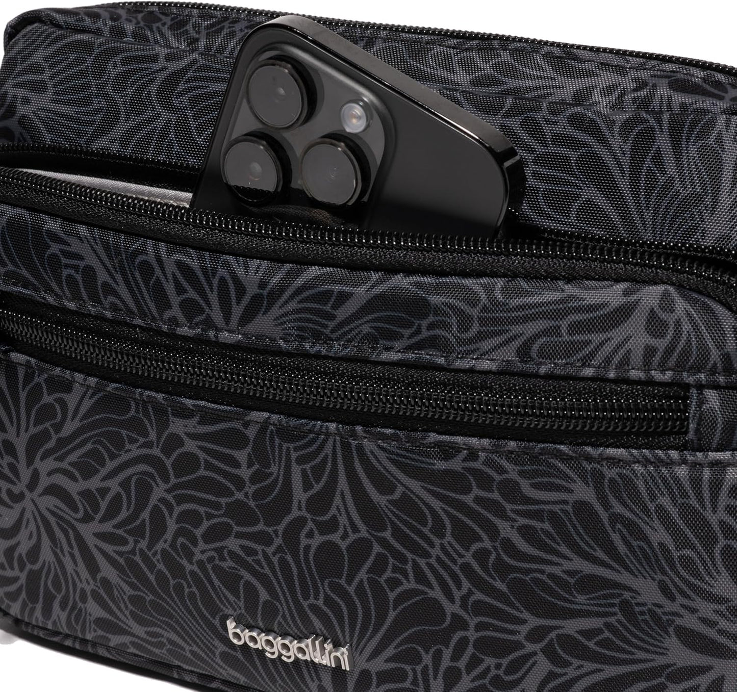 Baggallini Securtex Anti-Theft Belt Fanny Pack for Women RFID Wallet Locking Zipper-Travel Bag Crossbody Purse
