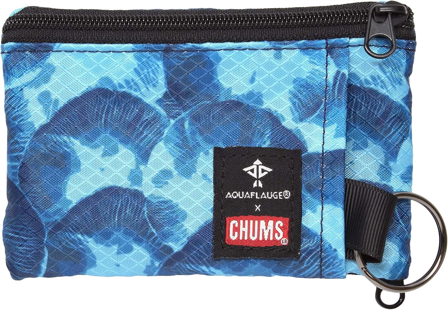 Chums Surfshorts Wallet - Lightweight Slim Wallet w/ RFID Blocking Card - Zippered, Minimalist Wallet w/Key Ring - Patterns