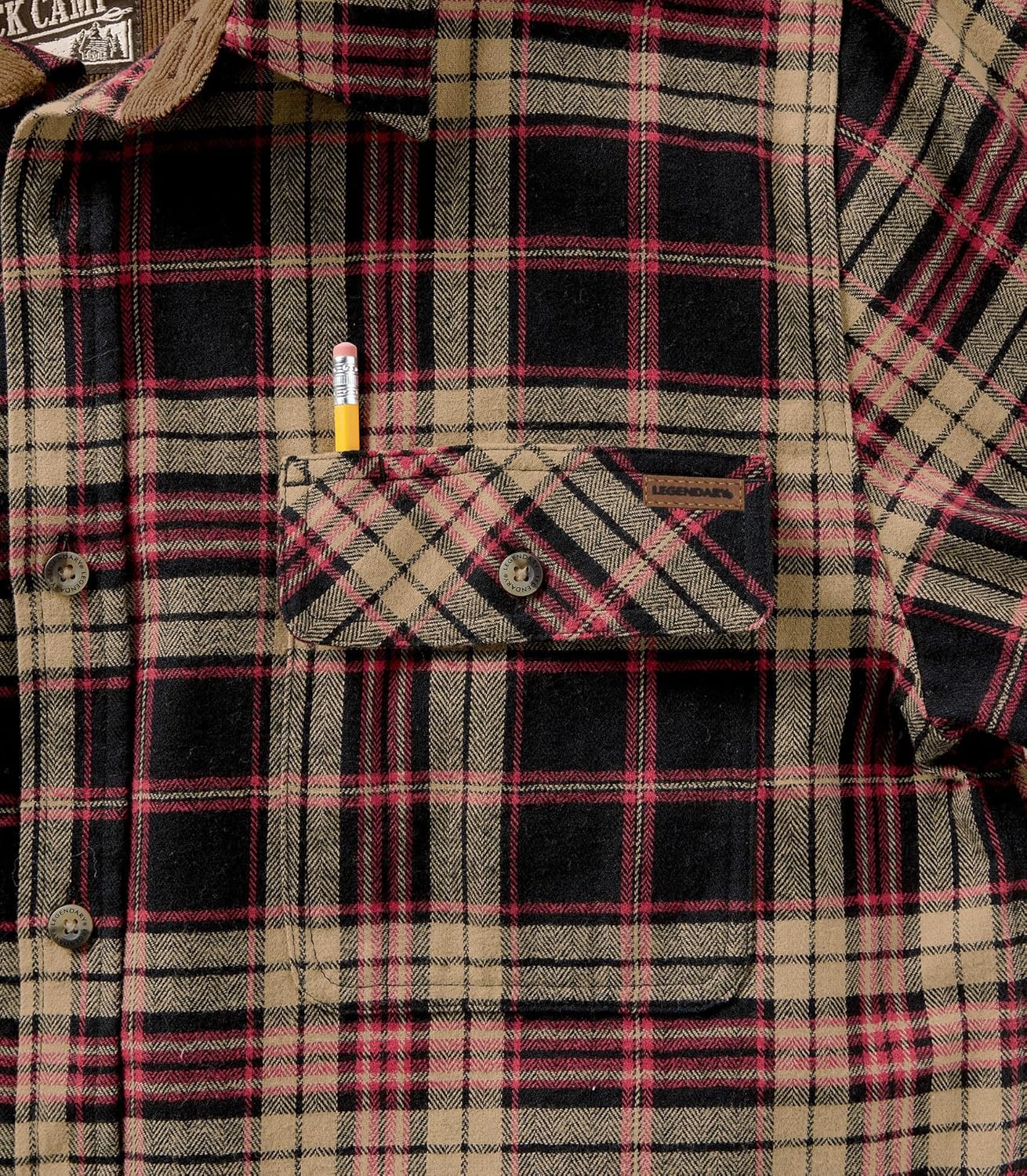 Legendary Whitetails Men's Flannel Shirt Long Sleeve Button Down 100% Cotton