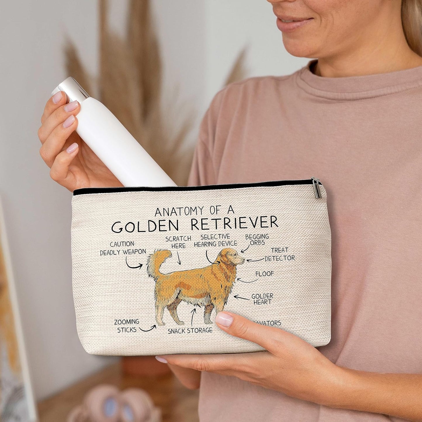 Golden Retriever Makeup Bag Anatomy Of A Golden Retriever Cosmetic Bag Lover Gift For Pet Dog Lover Women Sister Friend-A15