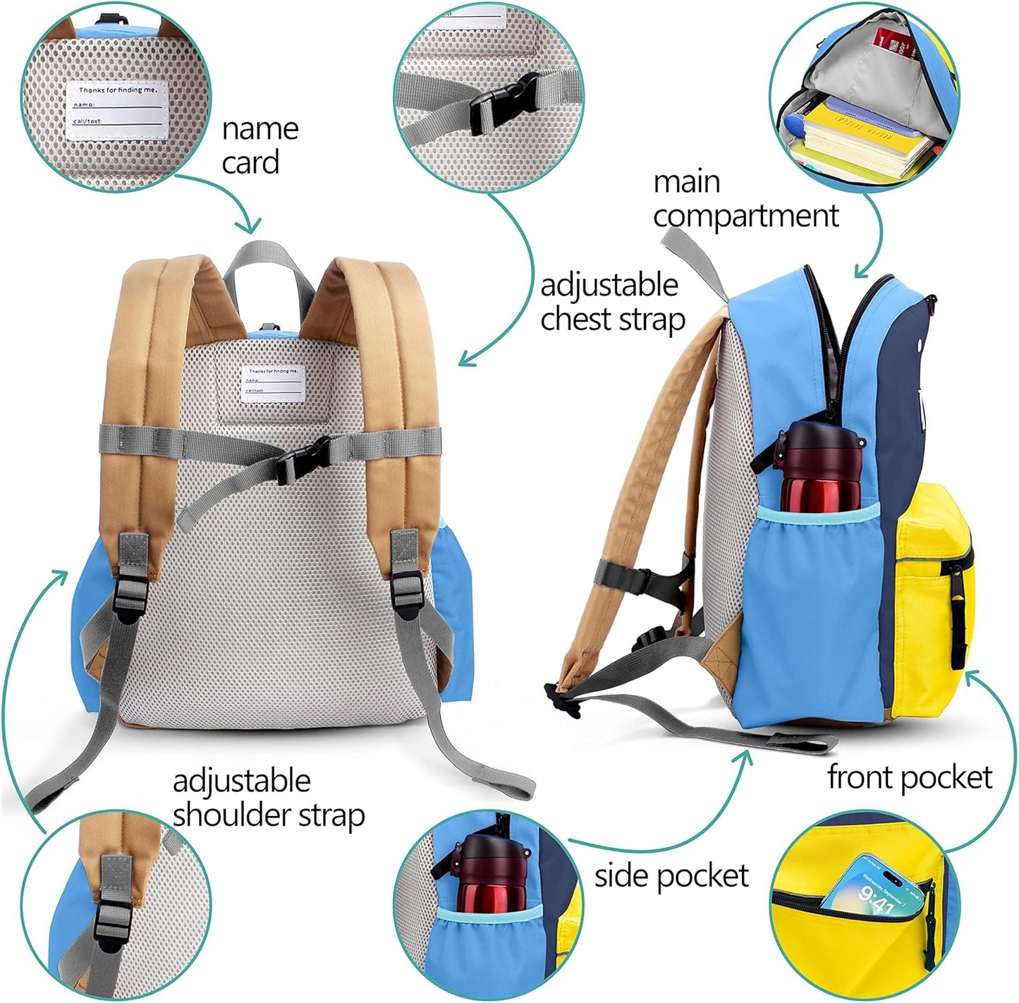 Preschool Toddler Backpack For Boys Girls, School Mini & Travel, Small Kids Child Backpacks, Kindergarten Elementary bag, 11.6" H