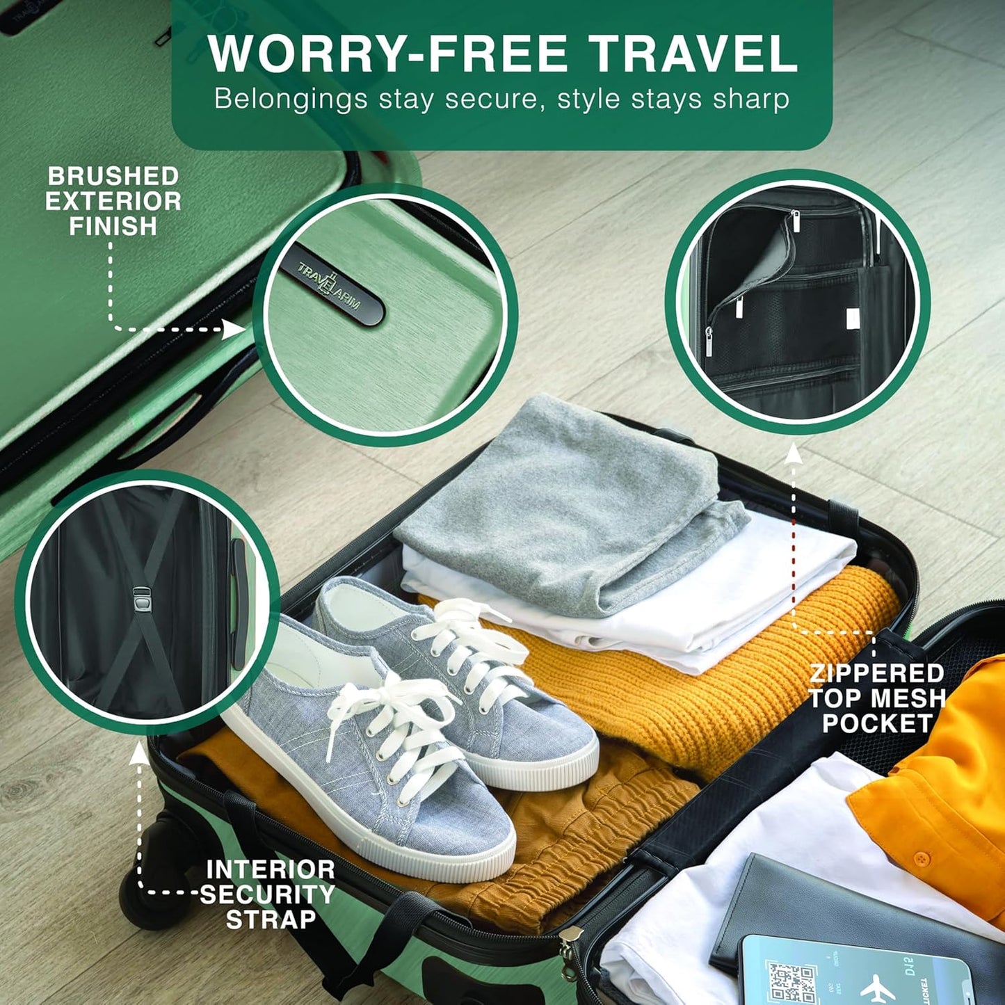 28 Inch Luggage with Spinner Wheels, Hard Shell Suitcase with TSA Locks for Luggage, Travel Large Suitcase, Expandable Hard Shell Suitcases, Sage Green