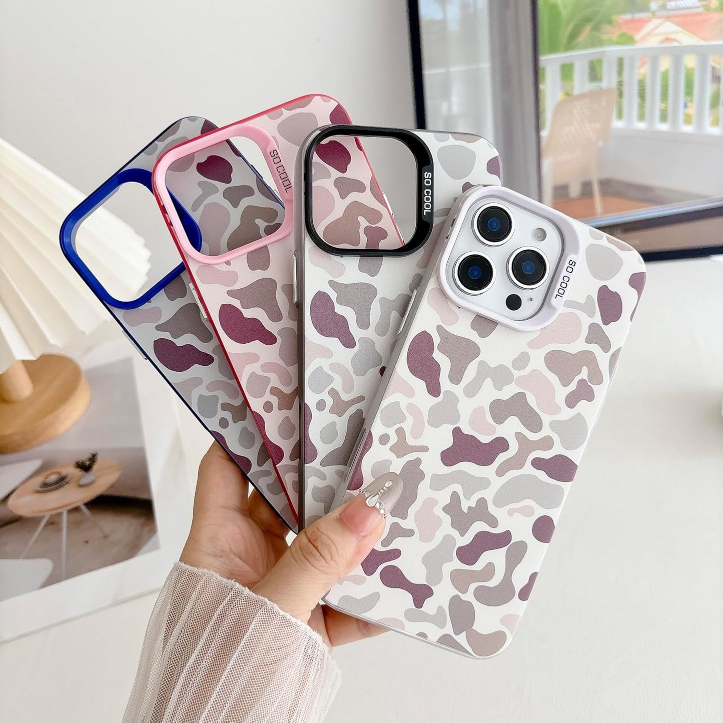 for iPhone 13 Pro Case, Vintage Camo Pattern Design for Men Boys Teens, Cool Camouflage Shockproof Protective Cover for Girls Women - Blue