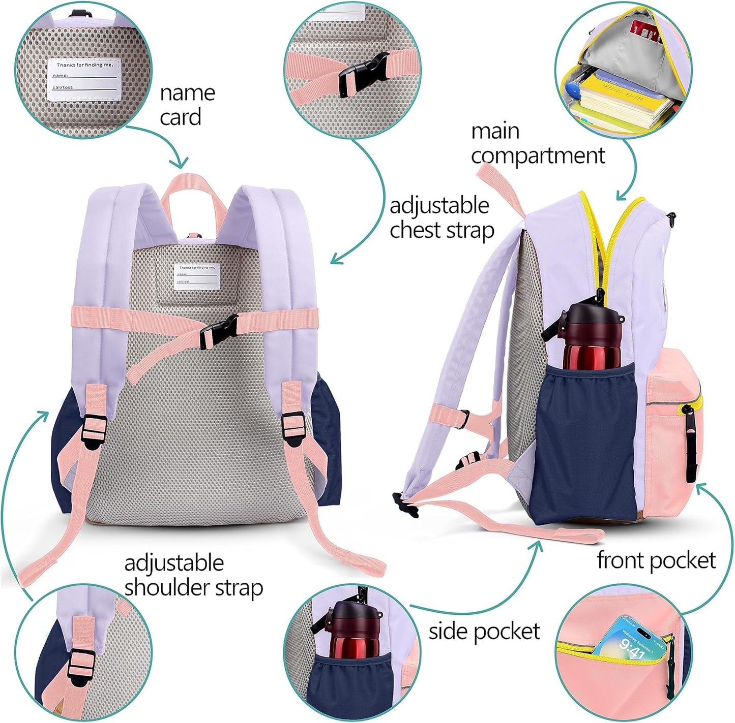 Preschool Toddler Backpack For Boys Girls, School Mini & Travel, Small Kids Child Backpacks, Kindergarten Elementary bag, 11.6" H
