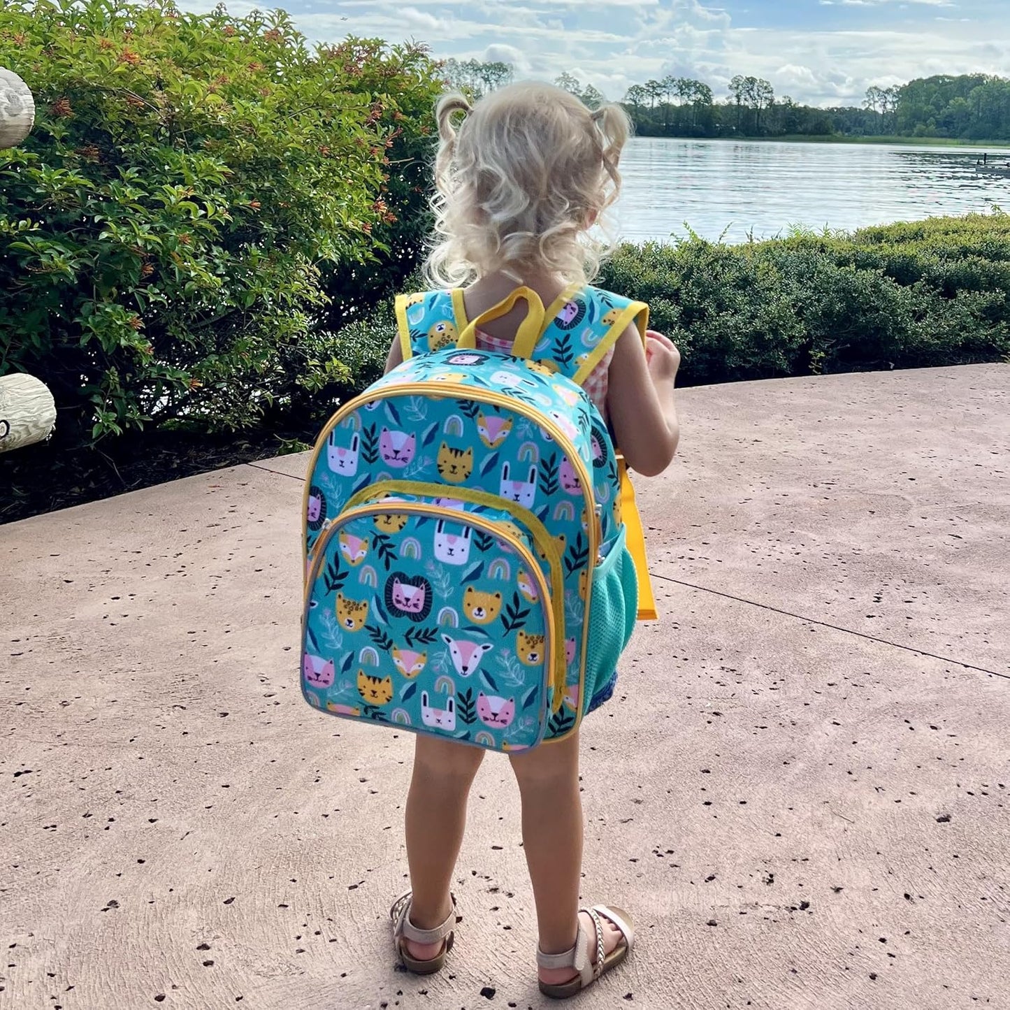 Wildkin 12-inch Kids Backpack – Padded, Adjustable, Ideal for Daycare & Travel - Party Animals