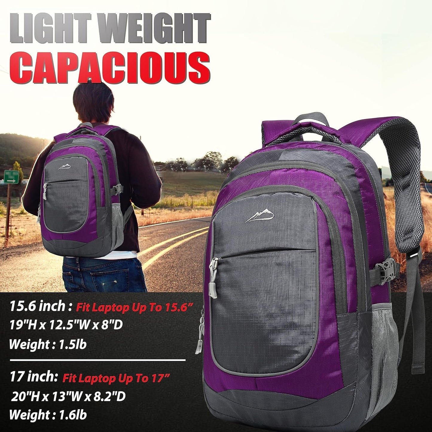 ProEtrade Extra Large Backpack Bookbag for College Travel Laptop Business Hiking Backpack Fit