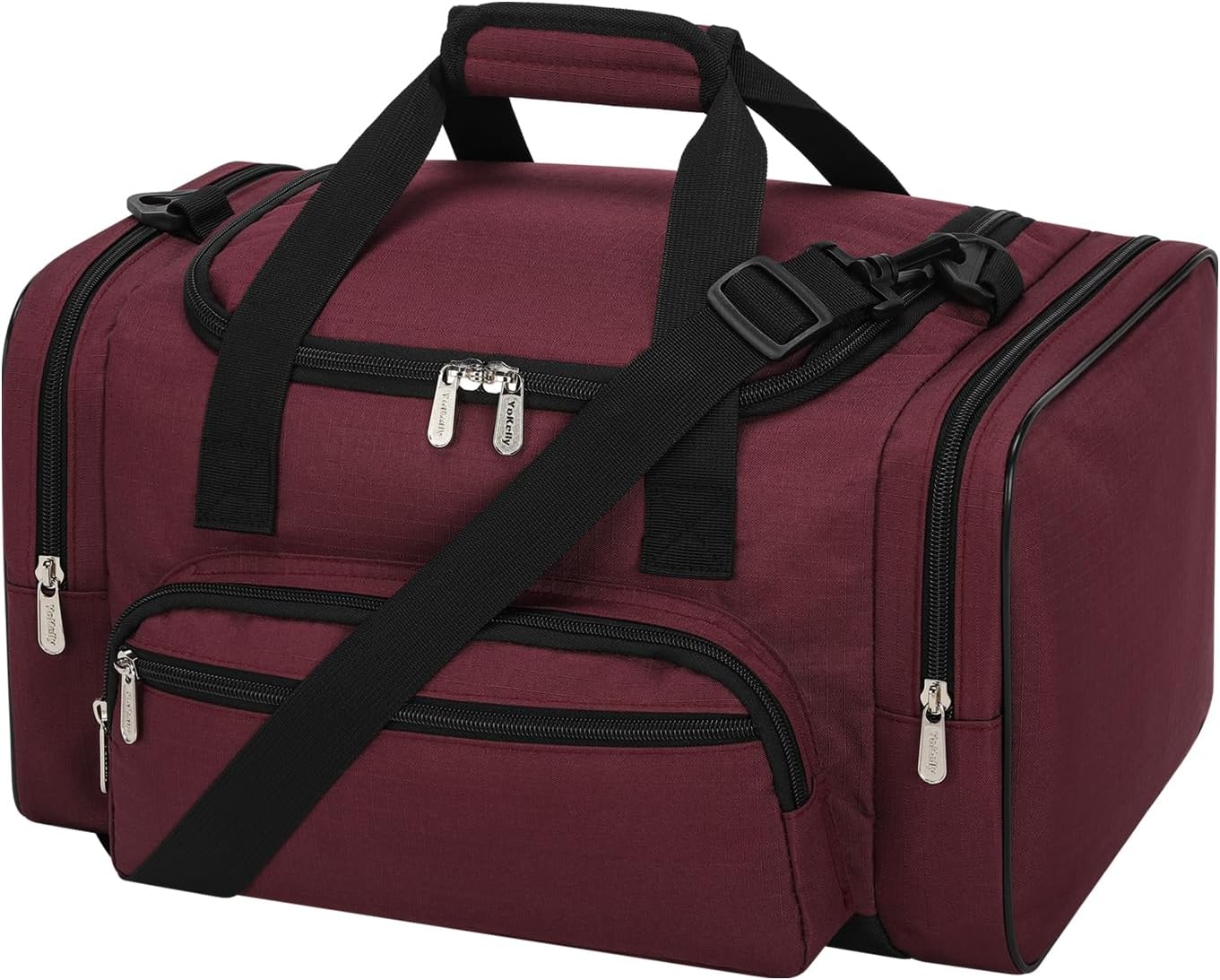 17" Carry-On Travel Duffel Bag – Personal Item Gym Bag with 6 Pockets, Lightweight Weekender Overnight Tote for Flights, Sports & Short Trips (Black, Navy, Camo, Burgundy, Olive Green, Red)