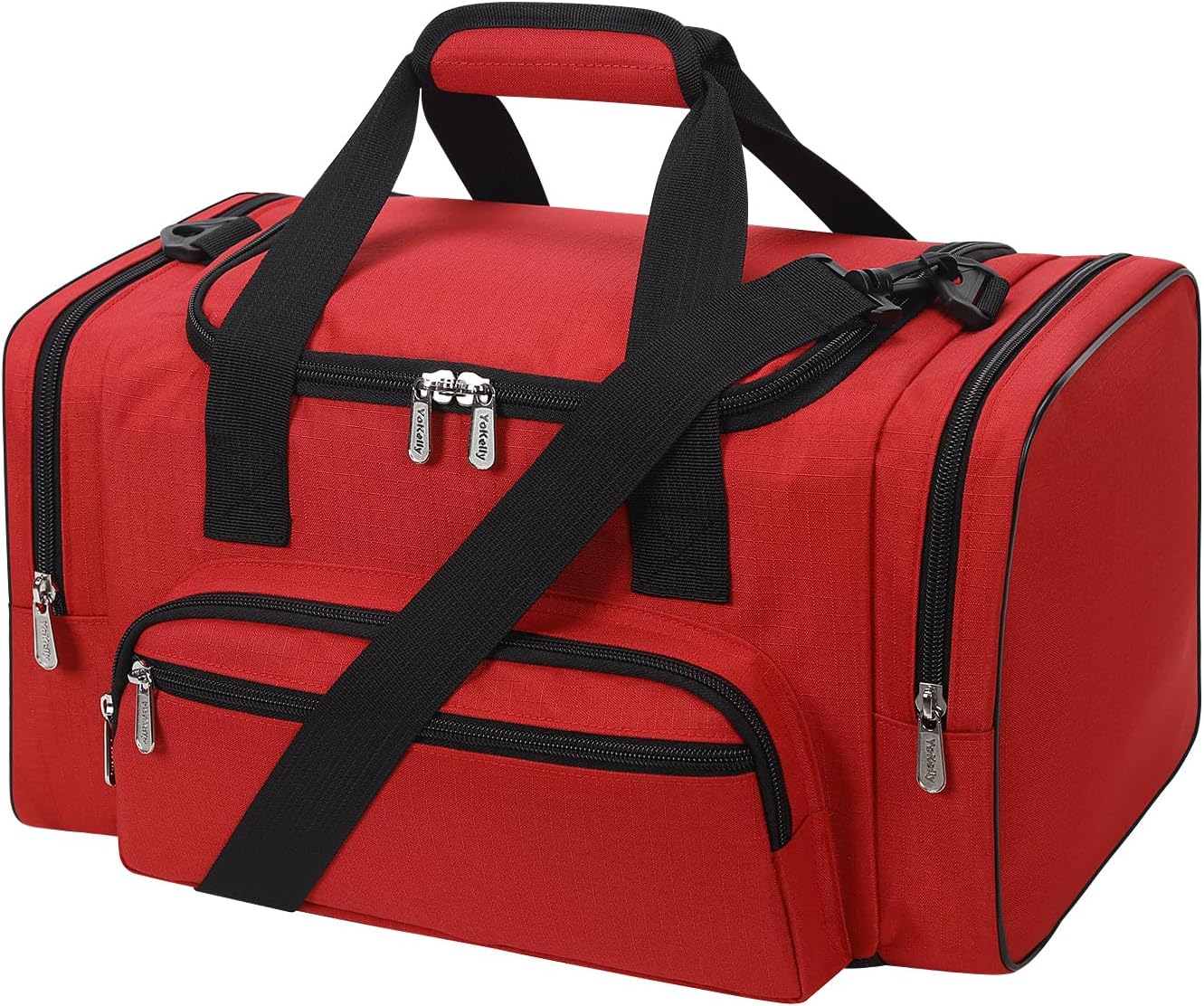 17" Carry-On Travel Duffel Bag – Personal Item Gym Bag with 6 Pockets, Lightweight Weekender Overnight Tote for Flights, Sports & Short Trips (Black, Navy, Camo, Burgundy, Olive Green, Red)
