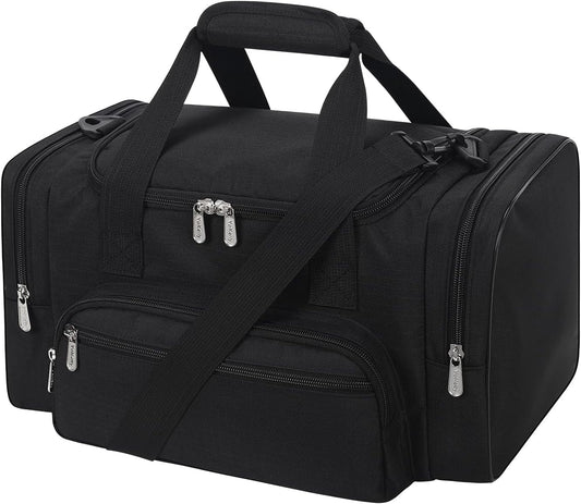 17" Carry-On Travel Duffel Bag – Personal Item Gym Bag with 6 Pockets, Lightweight Weekender Overnight Tote for Flights, Sports & Short Trips (Black, Navy, Camo, Burgundy, Olive Green, Red)