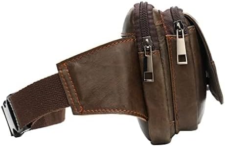 Hebetag Leather Fanny Pack Waist Bag for Men Women Travel Hiking Running Hip Bum Belt Vintage Retro Pouch Cell Phone Purse Wallet (Brown)