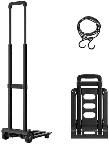 Lightweight Foldable Dolly Hand Truck - Portable Trolley Cart for Office, Luggage, Travel & Shopping - Compact Pull Cart for Easy Transport and Storage