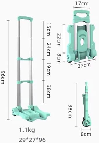 Lightweight Portable Luggage Trolley, Foldable Aluminum Rolling Cart, Travel Hand Truck with Dual Wheels, Ideal for Home & Travel Use