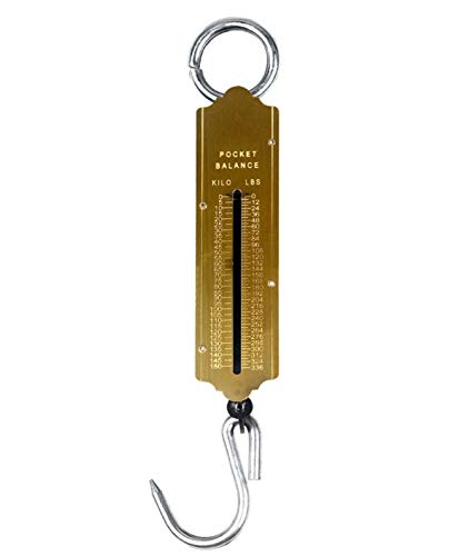 Spring Balance Fish Scales, Pocket Mechanical Spring Balance Weighing Scale with Hanging Loop for