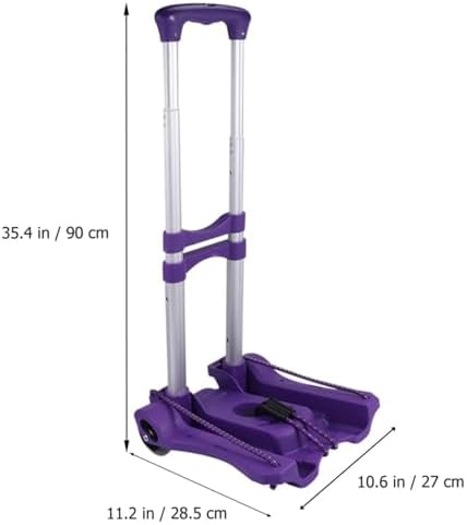 Lightweight Foldable Aluminum Rolling Cart - Durable Hand Truck & Luggage Trolley for Travel, Home & Shopping - Easy to Use, Compact Design, 2-Wheel Mobility