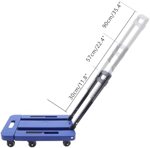 Lightweight Folding Luggage Cart - Portable Hand Truck with Extendable Base for Easy Carrying, Travel, and Office Use - Ideal Moving Trolley for Convenient Transport