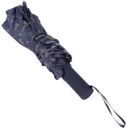 Nollia Windproof Automatic Travel Umbrella, Compact Portable with Reinforced Ribs for Sun & Rain