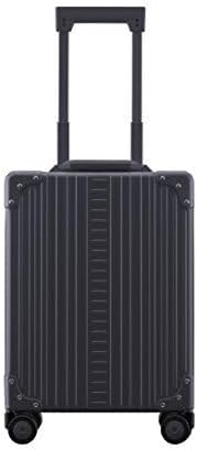 Aleon All Aluminum Lightweight 20" Business Laptop Briefcase - Vertical Open Carry-On, TSA Approved Suitcase, Four 360° spinner wheels, Compartment, Hard Side Cabin Bag for Travel & Business (Onyx)