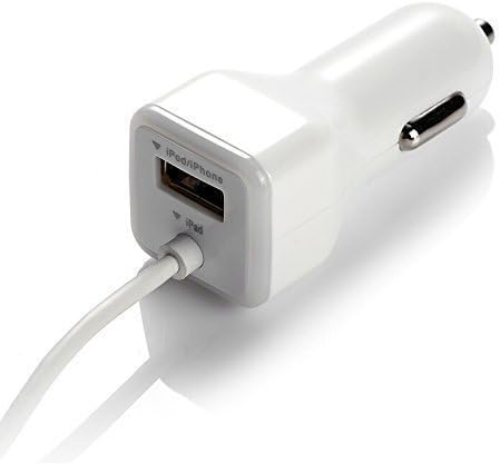 iPhone Car Charger, [Apple MFI Certified] Lighting Car Charger for iPhone 6S / 6S Plus, 6, 6 Plus, SE, 5, 5S, iPad Pro, Air 2, Mini 3 ,with Extra USB Port (White)