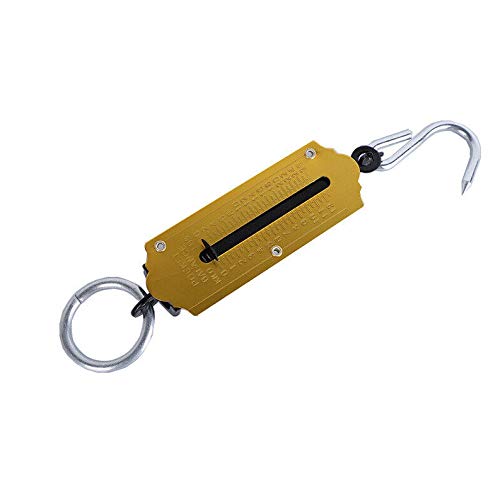 Spring Balance Fish Scales, Pocket Mechanical Spring Balance Weighing Scale with Hanging Loop for