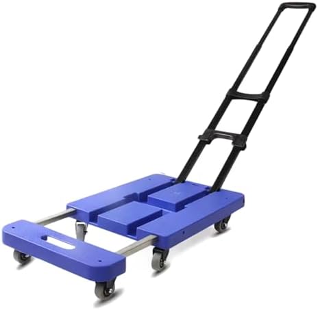 Foldable Portable Luggage Cart - Silent Hand-Pushed Small Trailer, Compact Flatbed Truck for Easy Household Transport, Lightweight and Durable Design
