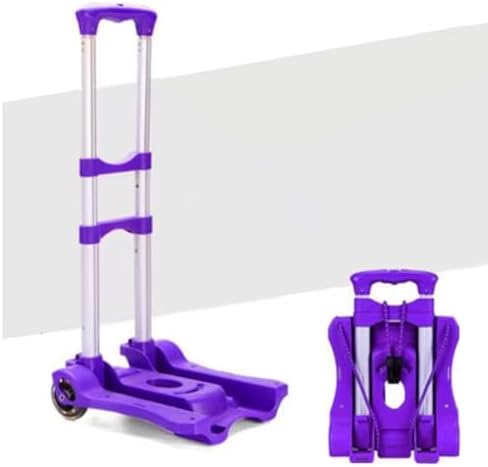 Lightweight Foldable Aluminum Rolling Cart - Durable Hand Truck & Luggage Trolley for Travel, Home & Shopping - Easy to Use, Compact Design, 2-Wheel Mobility