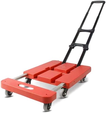 Foldable Portable Luggage Trailer - Silent Handling Small Cart, Hand-Pushed Flatbed Truck for