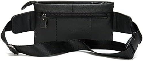Hebetag Leather Waist Pack Fanny Bag for Men Women Outdoor Travel Sports Running Walking Hiking Hip Bum Belt Slim Cell Phone Purse Casual Waist Wallet Pouch (#05Black)