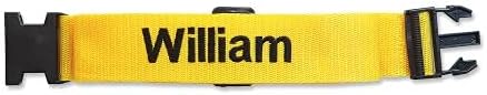 Lillian Vernon Personalized Yellow Luggage Handle Strap, Heavy Duty Travel ID, Suitcase Identifier, Customize Attachment with Name or Monogram, Adjusts from 35"-64" L