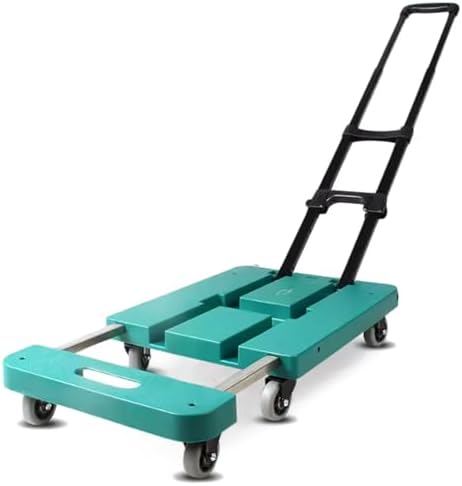 Portable Foldable Luggage Cart - Silent Hand-Pushed Flatbed Trailer for Easy Household Transport