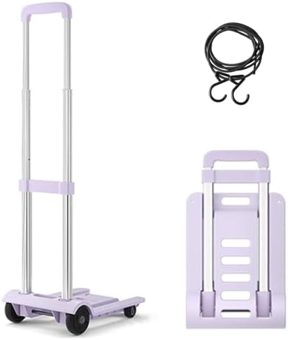 Lightweight Foldable Dolly Hand Truck - Portable Trolley Cart for Office Use, Travel & Luggage - Compact Pull Cart for Easy Transport & Storage