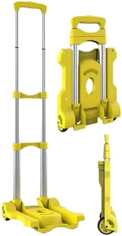 Lightweight Portable Luggage Trolley, Foldable Aluminum Rolling Cart, Travel Hand Truck with Dual Wheels for Easy Home & Travel Use