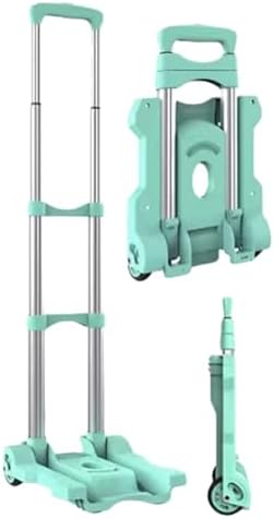 Lightweight Portable Luggage Trolley, Foldable Aluminum Rolling Cart, Travel Hand Truck with Dual Wheels, Ideal for Home & Travel Use