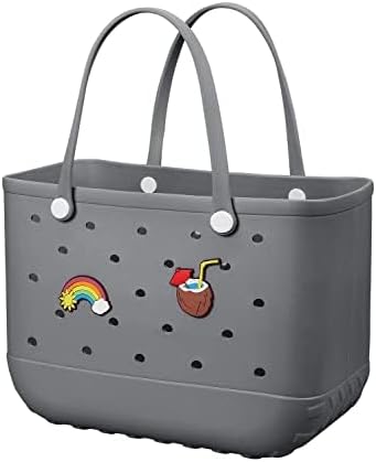 Beach Bag Rubber Tote Bag - Waterproof Travel Bag for Women Washable Tote Bag Handbag for Sports Beach Market Pool