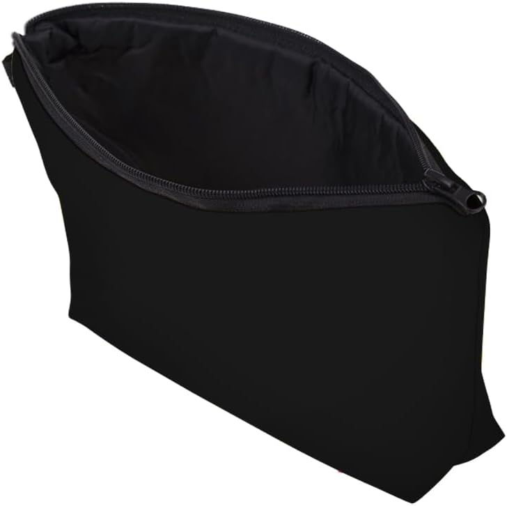 Cute Travel Makeup Bag Cosmetic Bag Small Pouch Gift for Women (Plain Black)
