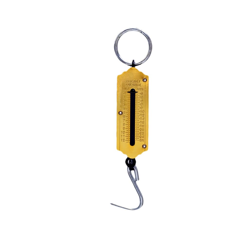 Spring Fish Scale, Portable Fishing Scale with Hook Large Handle Hanging Luggage Scale Handheld Aluminum Tube Weigher