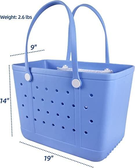 Tote Bag for Women - Large Rubber Beach Bag, Medium Waterproof Sandproof Travel Tote Bags for Beach Outdoor Sports