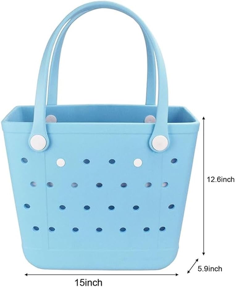 Tote Bag for Women - Large Rubber Beach Bag, Medium Waterproof Sandproof Travel Tote Bags for Beach Outdoor Sports