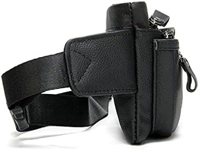 Hebetag Leather Waist Pack Fanny Bag for Men Women Outdoor Travel Sports Running Walking Hiking Hip Bum Belt Slim Cell Phone Purse Casual Waist Wallet Pouch (#05Black)