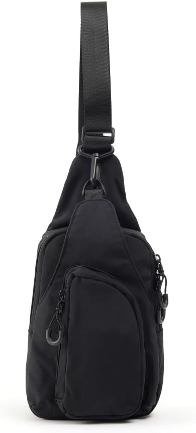 VAKAER Small Sling Bag for Women, Small Crossbody Bags with Adjustable Straps, Lightweight Chest Bag Casual Daypack Backpacks for Travel Hiking (Black)