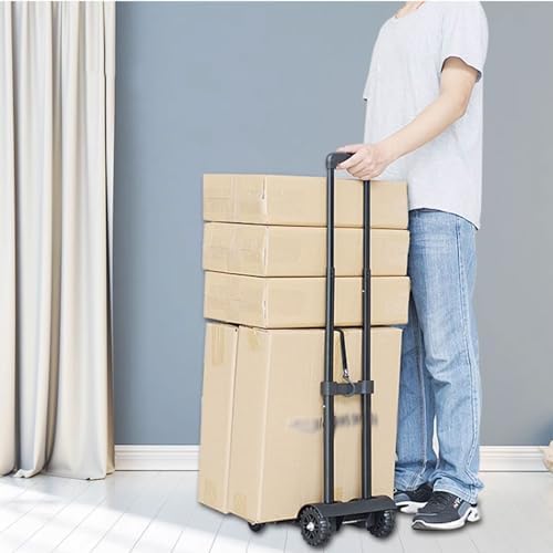 Folding Aluminum Alloy Rod Carts - Mini Push-Pull Luggage Trailer & Hand Trucks for Household &