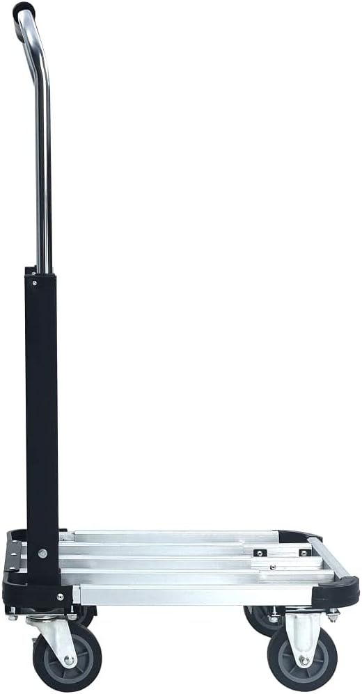 SKM Foldable Transport Trolley 330.7 lb Aluminum Silver, (Weight 17.33KG)