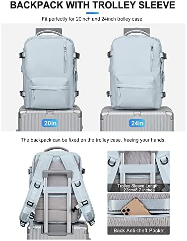 VGCUB Large Travel Backpack Bag for Women Men,Carry on Backpack,17 Inch Laptop Business Work Waterproof Backpack with Laptop Compartment,Person Item Flight Approved,Mochila de Viaje,Blue