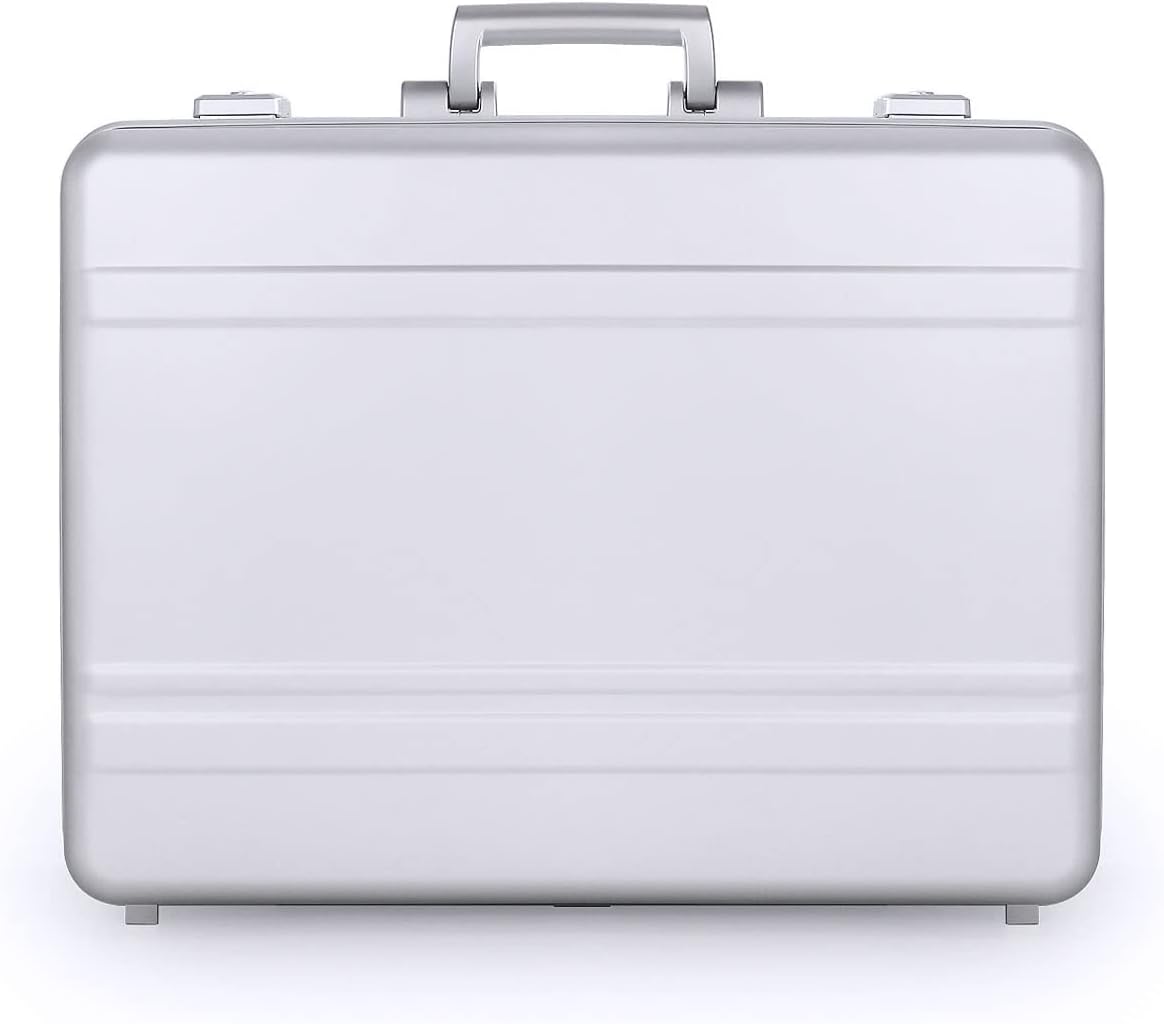 Briefcase, Aluminum Case with TSA Lock and Foam for 18 Inch Laptop, Camera, Cash (21.7X15.7X7.9 Inch, Silver)