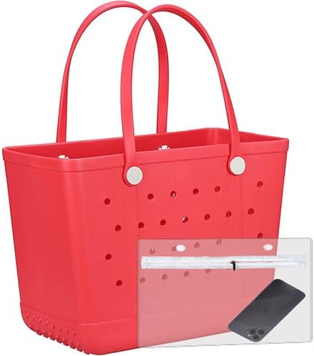 Tote Bag for Women - Large Rubber Beach Bag, Medium Waterproof Sandproof Travel Tote Bags for Beach Outdoor Sports